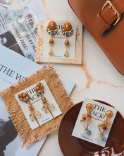 Load image into Gallery viewer, VINTAGE BUTTON EARRINGS - CASSIA