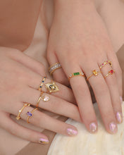 Load image into Gallery viewer, Adina & Vintage Frame - TITANIUM STEEL GOLD RINGS (waterproof)