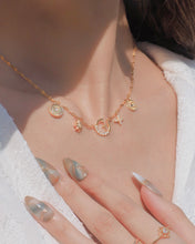 Load image into Gallery viewer, Wanderlust Moon & Star CZ Choker (Waterproof Material)