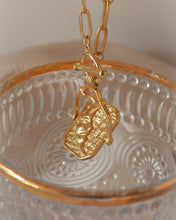 Load image into Gallery viewer, Celestial Flow - Gold Titanium Steel Moon & Sun Toggle Necklcae