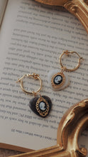 Load image into Gallery viewer, B&W Marble Hoop Earrings