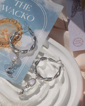 Load image into Gallery viewer, Moon Flare - 925 Silver Moonstone Hoop Earrings
