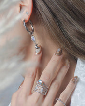 Load image into Gallery viewer, Moon Flare - 925 Silver Moonstone Hoop Earrings