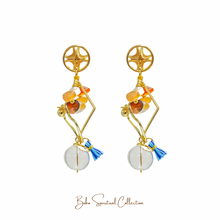 Load image into Gallery viewer, VINTAGE BUTTON EARRINGS - CASSIA