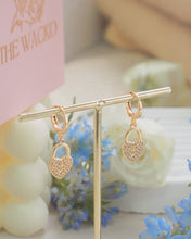 Load image into Gallery viewer, Love Keeper - 18K Heart Padlock Hoop Earrings