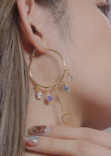 將圖片載入圖庫檢視器 【Threads限時推廣8折】 人氣設計Rainy Dayz - 18KGP Solar & Luna Hoop Earrings