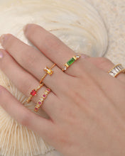 Load image into Gallery viewer, Adina & Vintage Frame - TITANIUM STEEL GOLD RINGS (waterproof)