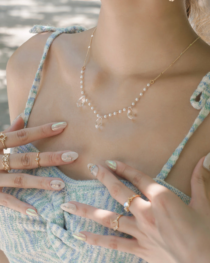 Rain - Pearl x Droplet Necklace