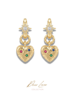 【可拆出作項鏈吊墜】 GOODBYE KISS - Gold Earrings