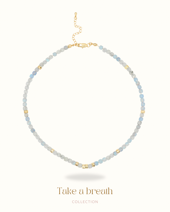 Blue Whisper - Aquamarine Crystal Necklace