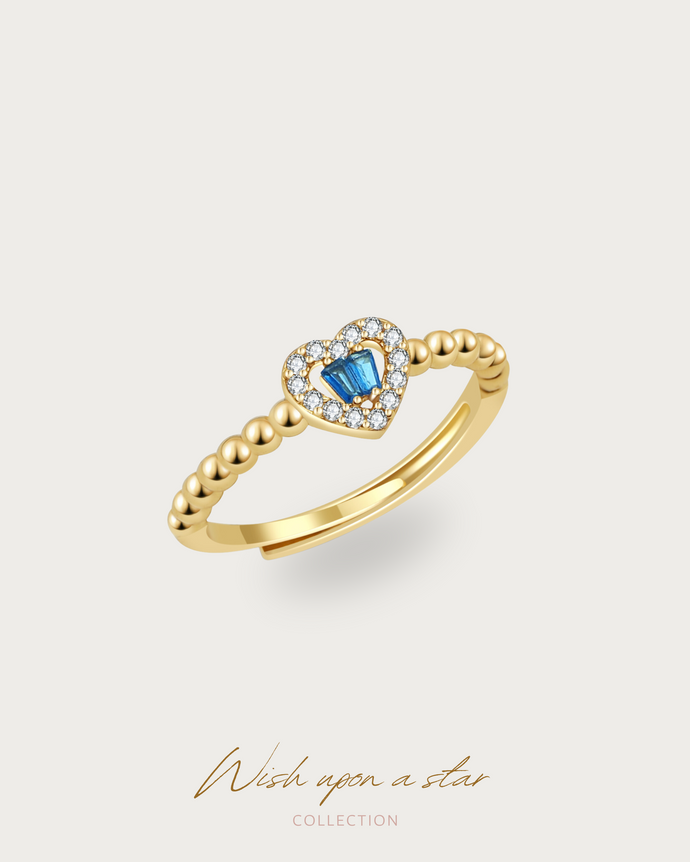 SWEETIE BLUE - Gold Ring