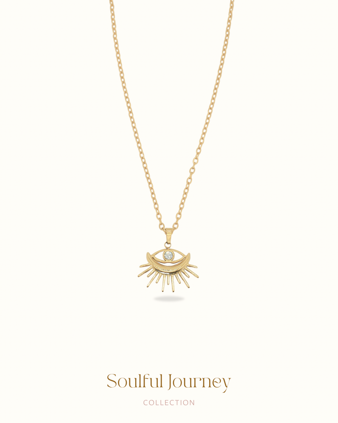 Sacred Sign - Evil Eye Moon Shine Necklace *Waterproof