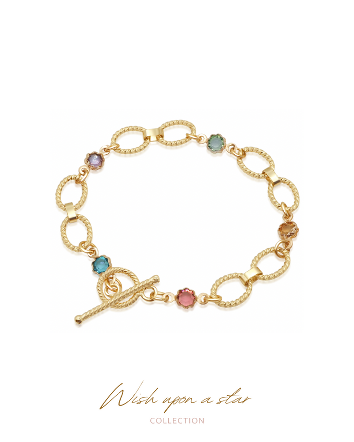 DON’T FORGET ME - Rainbow Glazed Toggle Bracelet