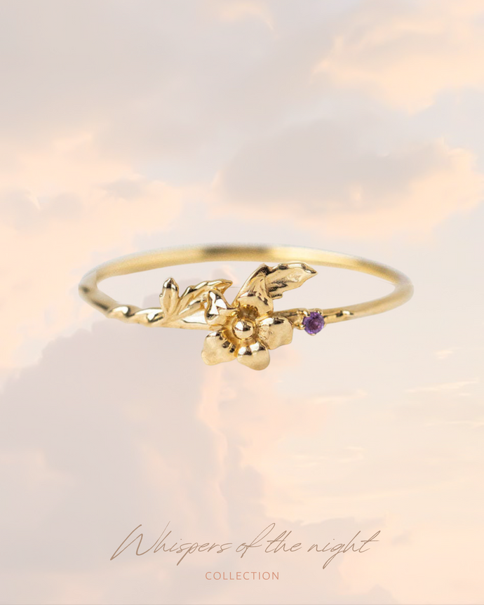 February • Iris - Birth Flower Ring