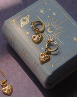 【可拆出作項鏈吊墜】 GOODBYE KISS - Gold Earrings