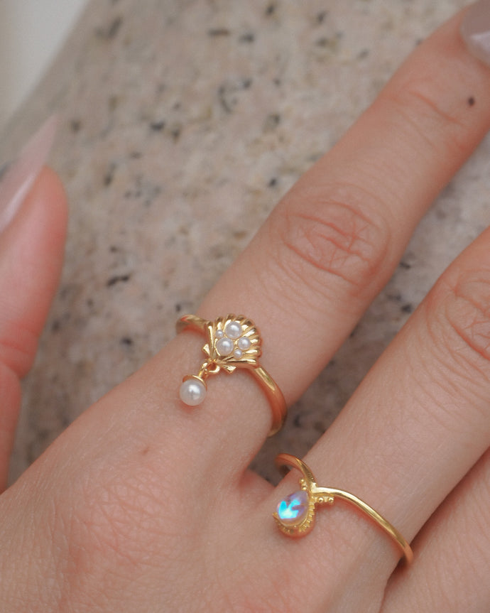 SHELL WE LOVE - Gold Ring ✦ 925 Silver ™