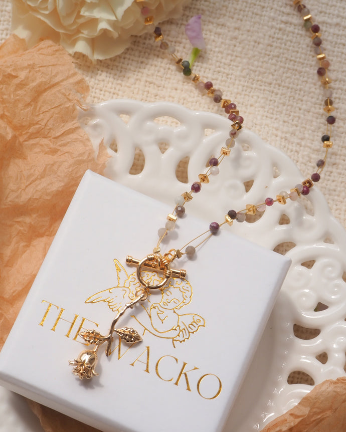 【碧璽】ROSIE - Tourmaline Beaded Toggle Necklace