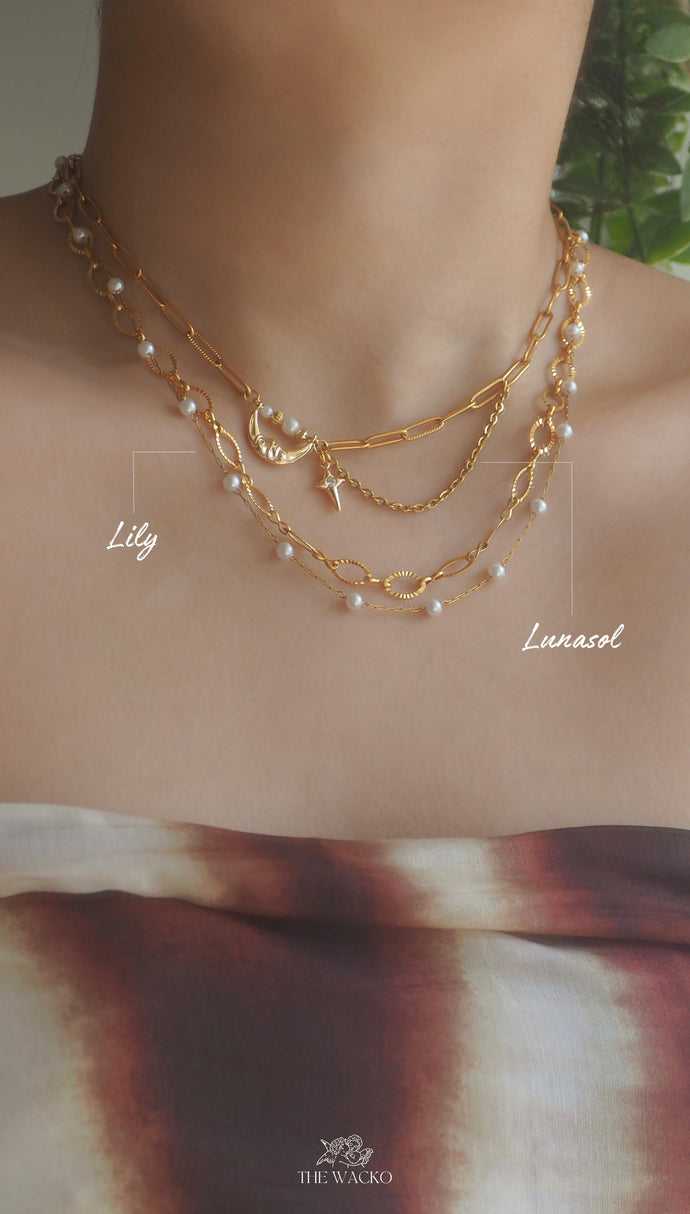 Lunasol Pearl - Gold Vermeil Necklace *waterproof