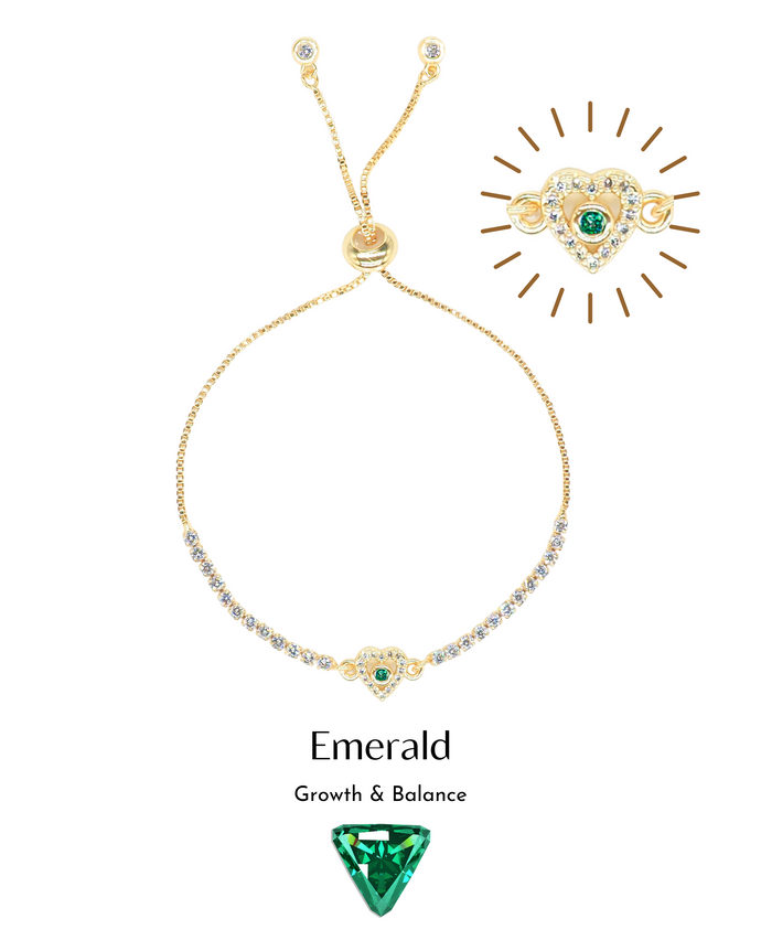 Dazzle Heartz Bracelet - Emerald