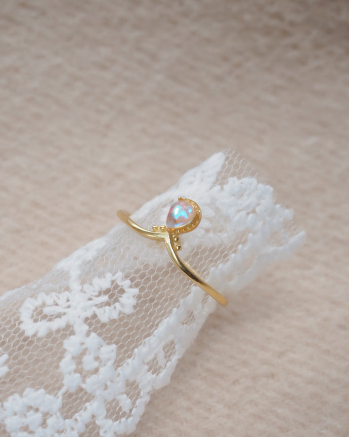BLUE TEAR - Gold Ring ✦ 925 Silver ™