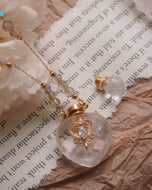 【Can Be Opened to Add Perfume】 HEARTFELT (Gold) - White Crystal Perfume Necklace ✦ Waterproof™