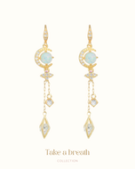 Midnight Opal - Moon Earrings 