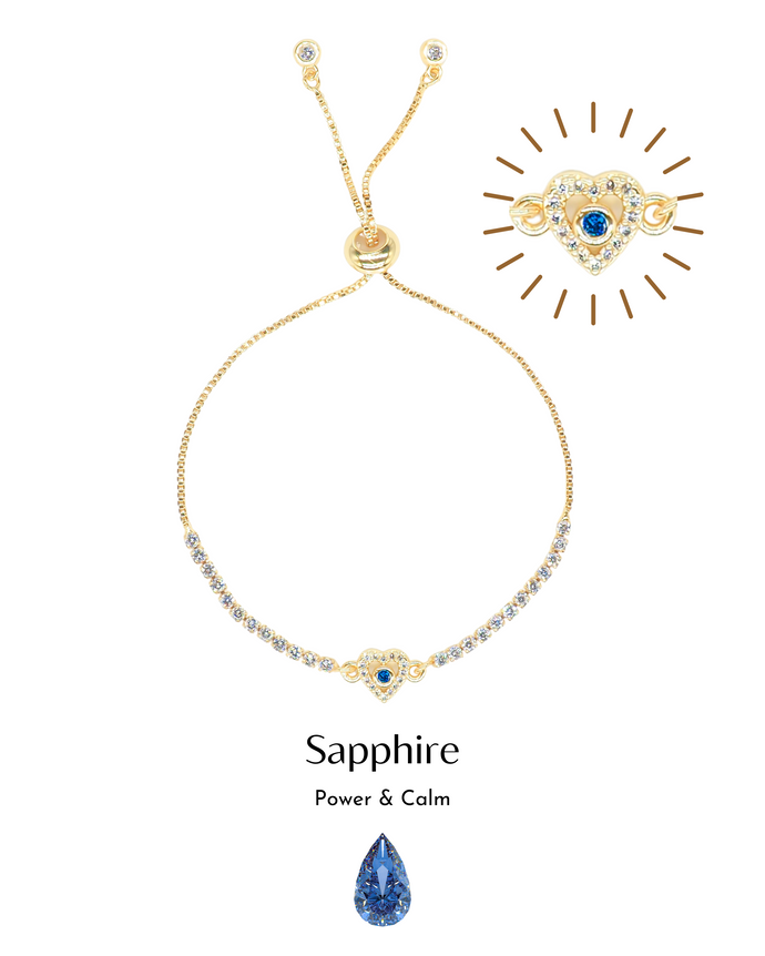 Dazzle Heartz Bracelet - Sapphire