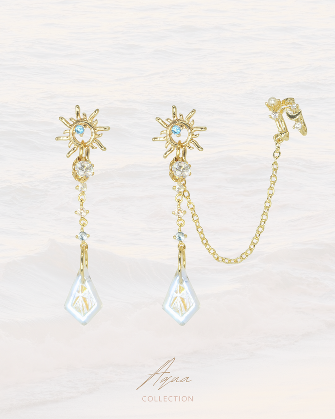 Healer - 18KGP Chain Earrings【琉璃石】