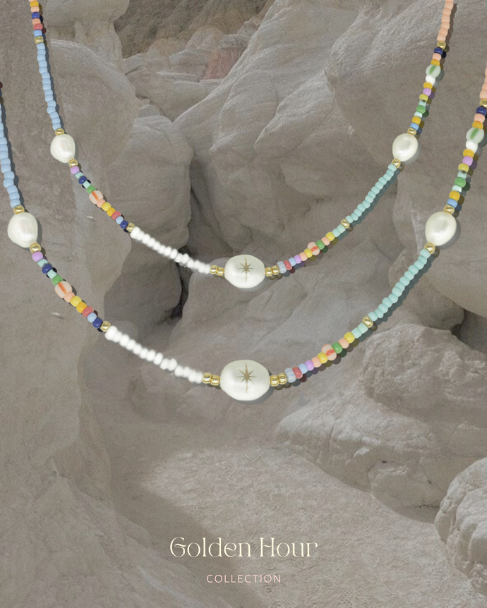 Conch - 18KGP Shell Beaded Necklace