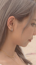 將圖片載入圖庫檢視器 Blue Gaze - Titanium Steel / 925 Silver Opal Hoops
