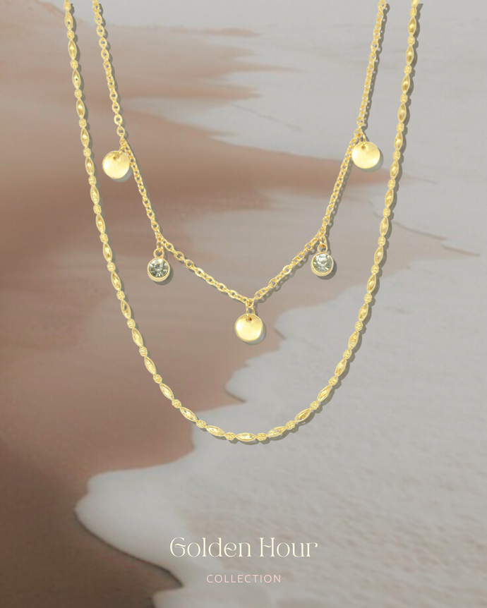 Ethereal - Gold Titanium Steel Double Layered Necklace *Waterproof
