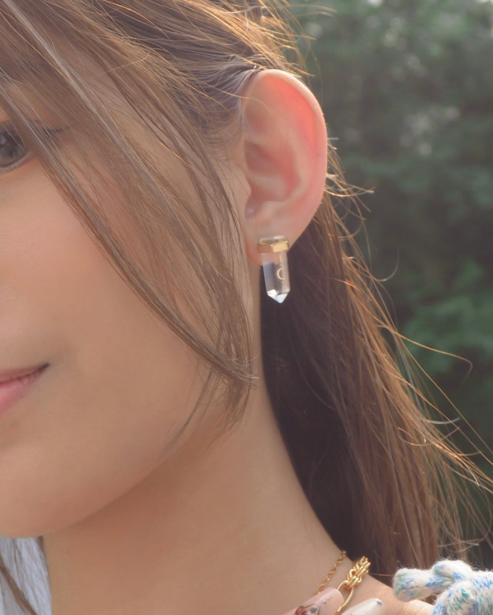 Insight - Clear Pillar Earrings