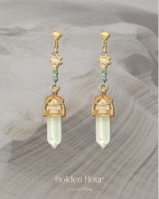 Load image into Gallery viewer, Saturn - 18KGP White Quartz Earrings
