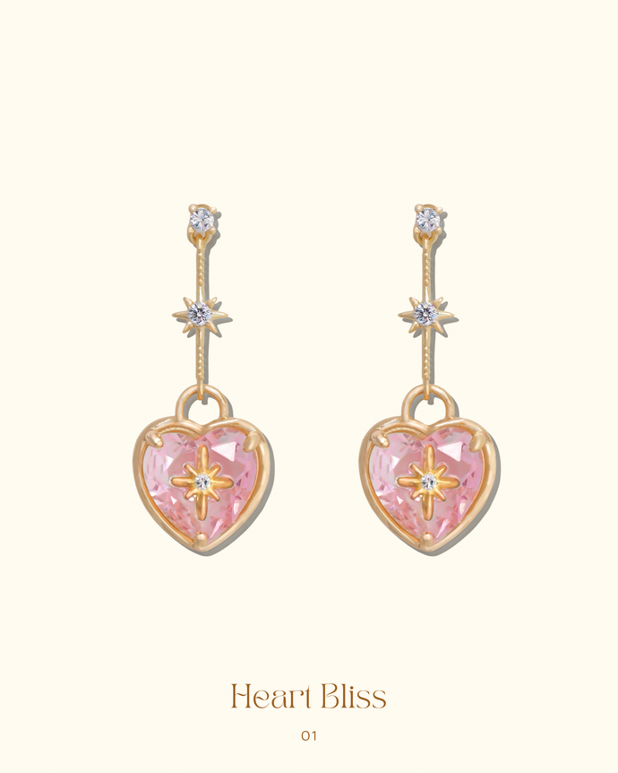 Heart Bliss 01 - 14KGP Heart Earrings