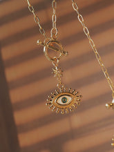 Load image into Gallery viewer, Boho Evil Eyes 18K Toggle Necklace

