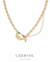 將圖片載入圖庫檢視器 Lunasol Sapphire - Gold Vermeil Necklace (waterproof)防水物料
