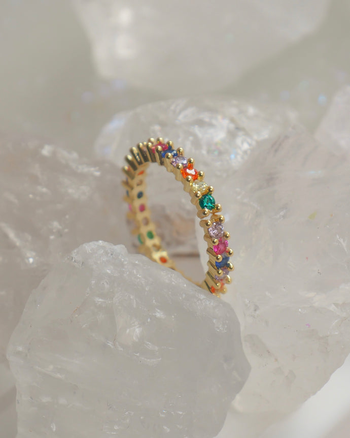 Gleaming - Signature Rainbow Stone Adjustable Ring