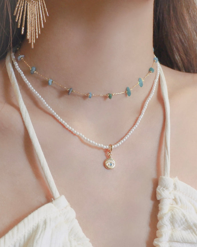 Boho Turquoise - 18KGP Magic Crystal Stone Necklace