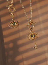 Load image into Gallery viewer, Boho Evil Eyes 18K Toggle Necklace
