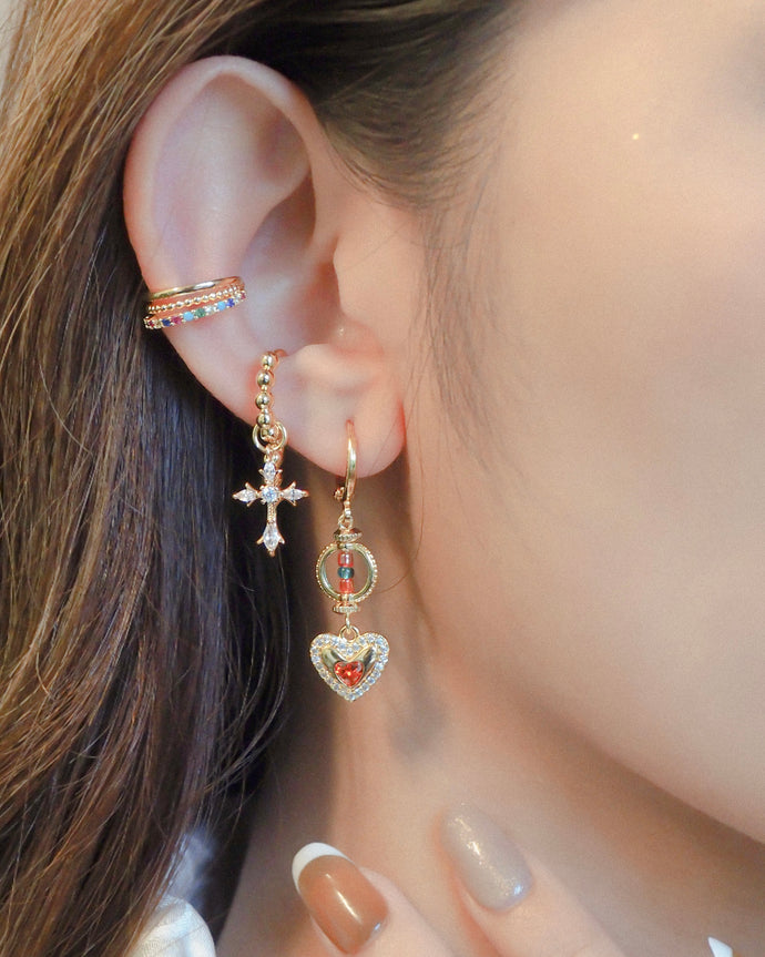 Faithful • 14KGP Mini Cross Hoop Earrings