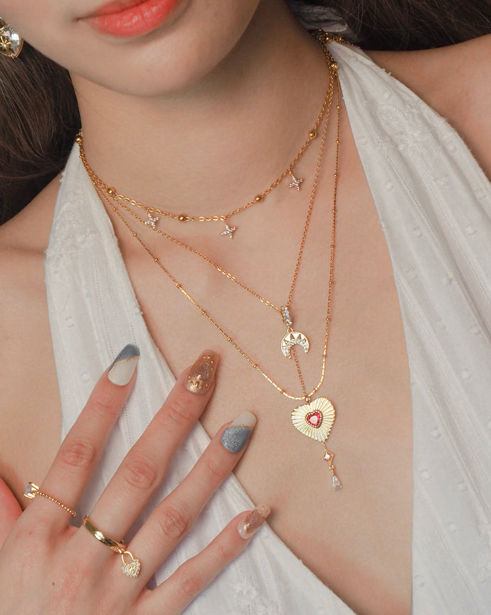 Retro Heart - Gold Titanium Steel Necklace *Waterproof