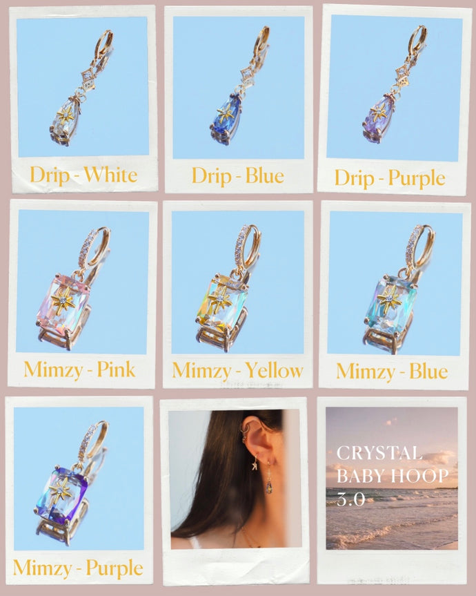 Mimzy - Crystal Baby Hoop Earrings