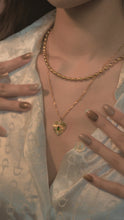 Load image into Gallery viewer, Retro Love • Gold Titanium Steel CZ Necklace (waterproof) *防水物料
